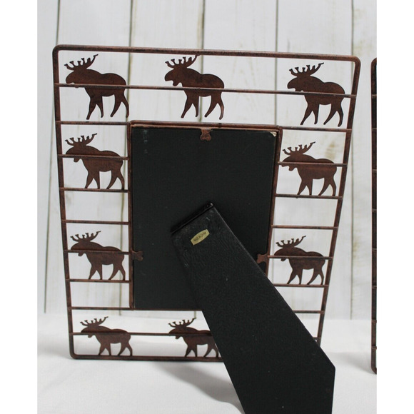 Sonoma Rustic Metal Picture Frames 4x6 Moose & Bears Brown Tabletop Cabin Lodge - Picture 5 of 6